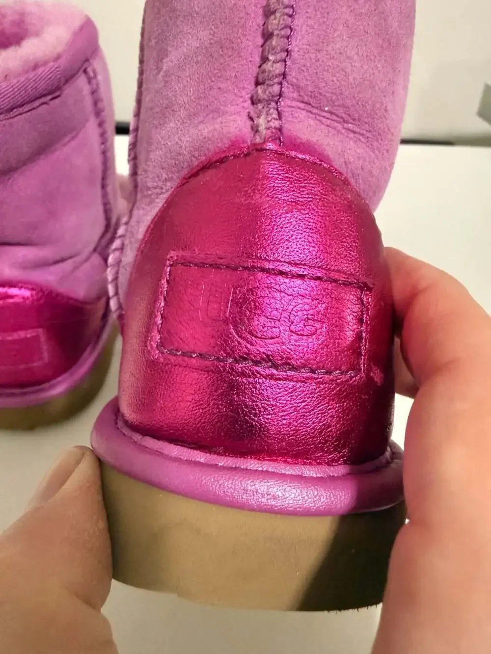 UGG Kids Suede‎ Short Boots Raspberry Rose Size 7Y